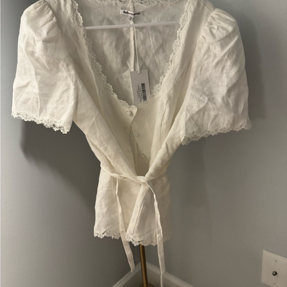 Reformation anabella top in white NWT